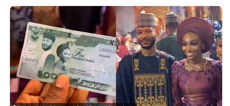 Nigerian couple prints their own Naira currency for wedding to avoid abusing Naira note